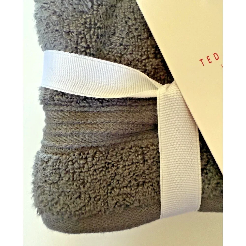 Ted Baker London Gray Washcloths Facecloths Set of 4 Pack Super Plush Cotton